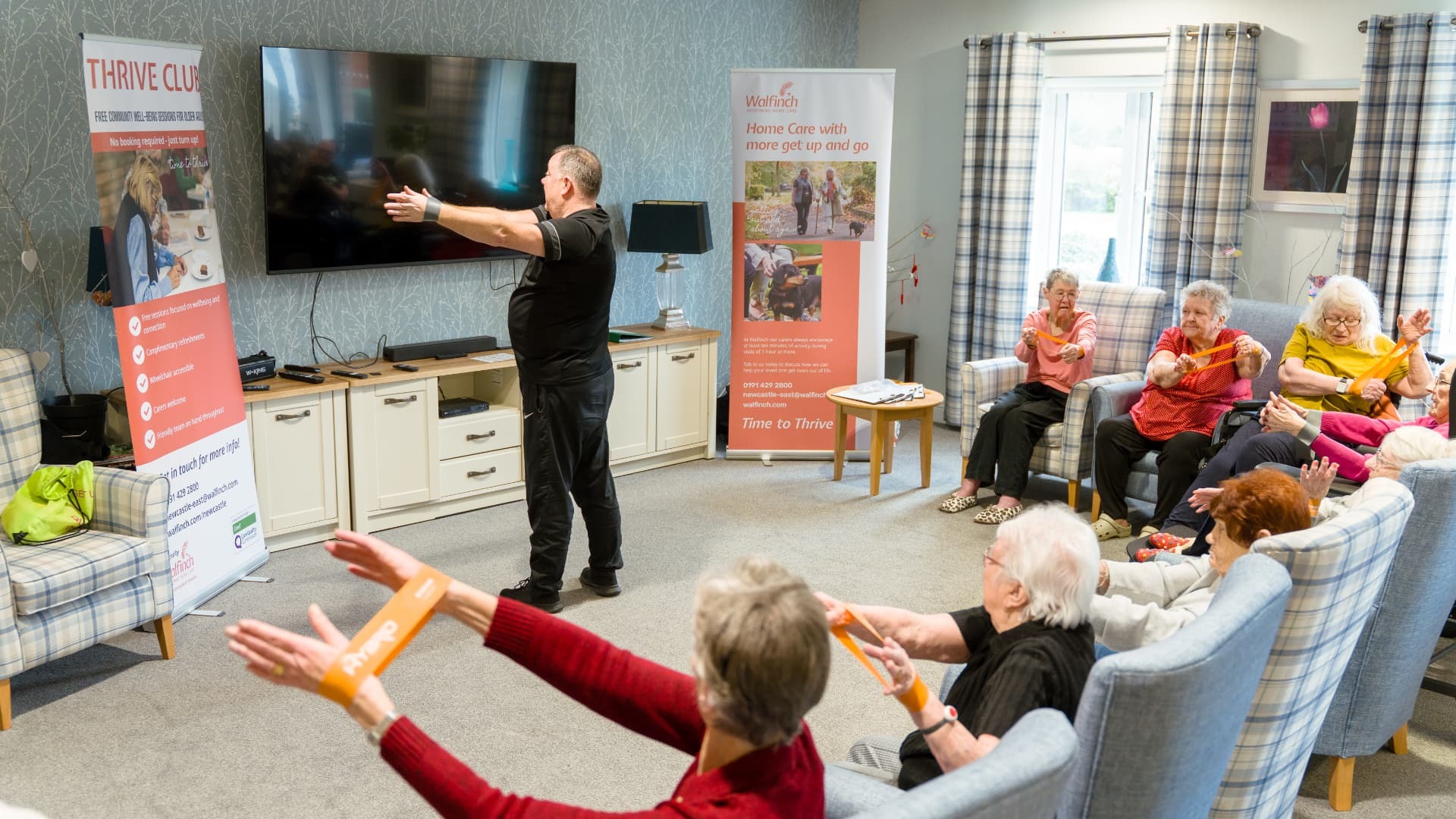Walfinch Newcastle Time to Thrive group exercise session with older adults